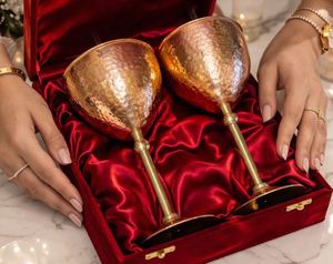 Copper glasses premium elegant drink <b>cups</b> metal tumblers for water juice cocktail use durable <b>reusable</b> kitchen dining drinkware - Product Image 6