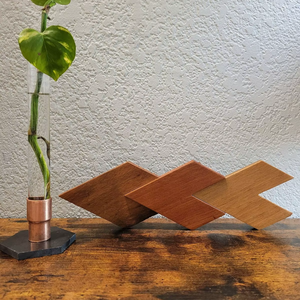 Accessoire mural élégant en bois, objet décoratif mural design, art mural pour salon, décoration murale en bois pour entrée, style luxueux - Product Image 3