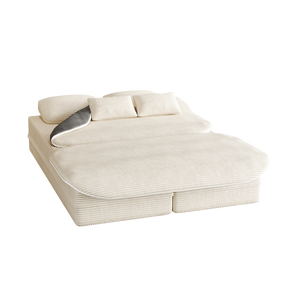 2-in-1 Convertible Sleeper Foam <b>Sofa</b> Bed 75 2 Foldable Blanket Corduroy Floor <b>Folding</b> <b>Sofa</b> with Multi-Functional Features - Product Image 4