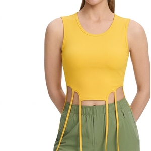Top Corto de Yoga sin Espalda para Mujer, con Relleno, para Pilates, Gimnasio, Fitness, Ropa Deportiva con Logotipo Personalizado - Product Image 1