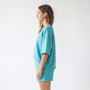 Tenues d'été pour femmes, ensembles t-shirt et short, ensemble court deux pièces pour l'été, ensembles de shorts unis pour femmes, shorts personnalisés pour femmes - Product Image 2