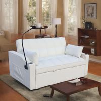 Sofá cama convertible 3 en 1 moderno, sofá cama de terciopelo, sofá futón, cama extraíble, respaldo reclinable ajustable, almohada con bolsillos para