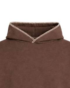 Custom Dark Brown Oversized Men Hoodie Pullover Kangaroo Pocket Streetwear Heavyweight Casual Sweatshirt Winter Hoodie OEM <b>Maker</b> - Product Image 5