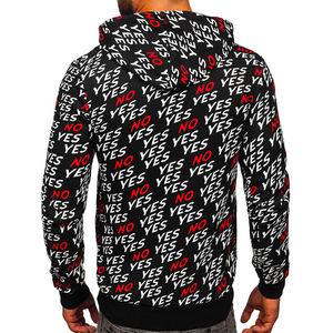 Sudadera con Capucha Negra para Hombre, con Estampado Gráfico, Estilo Urbano, de Forro Polar, para Invierno - Product Image 5