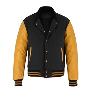Chaqueta Varsity de Béisbol con Mangas de Lona Bordadas, Tallas Grandes M-4XL, Reversible, Ecológica, Lisa, al por Mayor para Hombre, 10% de Descuento - Product Image 5