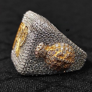 Custom 925 Sterling Silver VVS Moissanite Initial <b>Ring</b> Iced Out Square <b>Signet</b> Name <b>Ring</b> Two Tone Gold Plated Mens Hip Hop <b>Ring</b> - Product Image 2