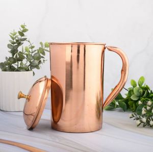 Copper <b>jug</b> set for premium daily <b>drinking</b> experience water metal set with glasses durable reusable kitchen drinkware - Product Image 5