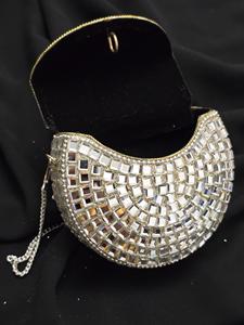 Exquisito bolso de mano de noche con perlas y cristales para damas al mejor precio, bolso de mano metálico de fabricante indio directamente. - Product Image 5