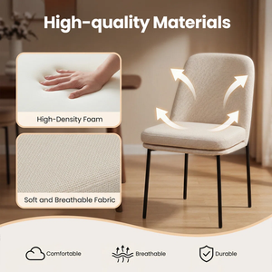 Chaise de salle à manger contemporaine du Vietnam, mobilier de salle à manger, chaise en tissu éponge doux, métal, textile, MD06 - Product Image 3