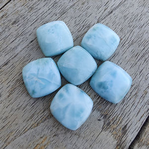 Larimar Natural, Forma Cuadrada de Cojín, Cabujón Calibrado, Gema Suelta para Joyería, Todos los Tamaños Disponibles - Product Image 1