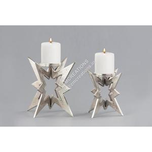 Décoration de Noël et de mariage, ensemble de porte-bougies en aluminium métallique, design moderne, fait main, écologique, durable, vente en gros - Product Image 1