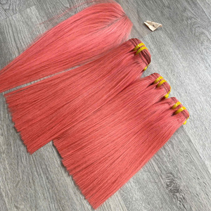 Cabello Virgen Vietnamita LINU de 100g, Trama Doble a Máquina de Súper Calidad, Liso Natural, Color Rosa - Product Image 5