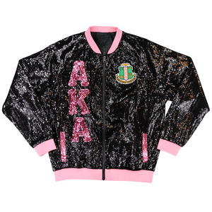 Luxury <b>Sequin</b> Varsity <b>Jacket</b> for Men Custom Greek Letter Embroidery Bomber <b>Jacket</b> Fashion Outerwear - Product Image 1
