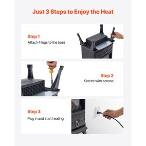 Cheminée électrique autoportante de 22,8 pouces, poêle chauffant 1500W 5120BTU, portable avec protection contre la surchauffe, design en verre réaliste - Product Image 5
