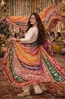 Setelan Anarkali Bordir Tradisional Wanita Warna Maroon Katun Panjang Hingga Lutut Regular Fit Gaya India & Pakistan untuk Pakaian Pernikahan
