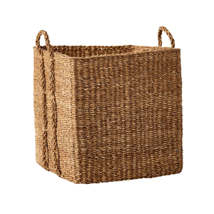 Panier en jonc de mer de grande taille style bohème avec poignée, panier en jonc de mer tissé à la main pour salle de bain, chambre à coucher, vente en gros du Vietnam - Product Image 4