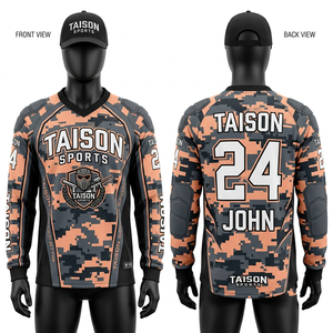 Maillot de paintball en polyester interlock 220 GSM de qualité supérieure, imprimé numériquement, rouge, noir, blanc, avec empiècements rembourrés courts, logo et nom d'équipe personnalisés - Product Image 5