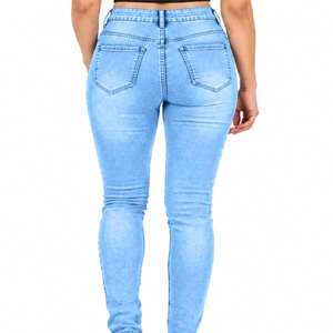 Jeans de Mezclilla Ajustados para Mujer, Estilo Desgastado, Acabado Suave, Elásticos y Flexibles, Diseño Clásico con Bolsillos, Estilo Casual para el Día a Día - Product Image 2