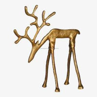Renne blanc de grande taille avec bois d'or Modèles de Noël Décoration de vacances Figurine Objets New Holiday Antler Deers Statue
