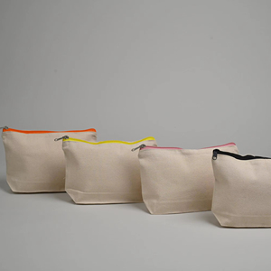 Sac de maquillage en toile de coton grande capacité avec fermeture éclair, motif imprimé personnalisé, étui organisateur de cosmétiques tendance pour la vente en gros - Product Image 6