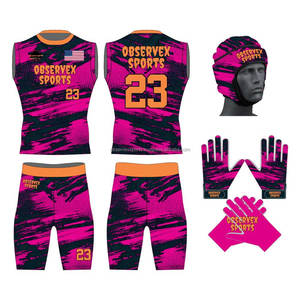 Uniforme de fútbol americano 7v7 de compresión personalizado, el mejor uniforme 7v7, guantes de receptor y casco de carcasa blanda - Product Image 1