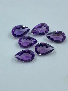 Pierre précieuse améthyste violette de qualité supérieure en forme de poire, pierre en vrac de 4,75 carats, 5x8mm pour la fabrication de bijoux, 6 pièces - Product Image 4