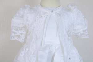 Conjunto de Vestido de Bautizo de Encaje Blanco para Bebé Niña, Traje de Bautismo Infantil con Superposición de Encaje y Vestido Interior - Product Image 3