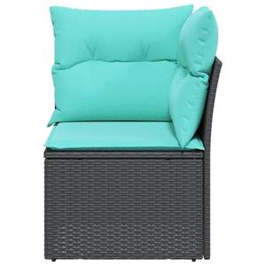 Divano da Giardino Modulare Medio in Rattan PE Nero con Design Quadrato - Product Image 4