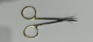 Ciseaux Wilmer personnalisés demi-or, manuels, en acier inoxydable allemand, instruments chirurgicaux courbés, TC Iris, pour greffe de cheveux, ORL - Product Image 6