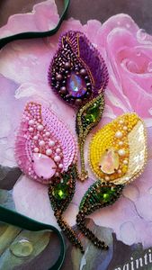MD HANDICRAFTS Handmade Luxury Embroidery Beaded Brooch Pin Pearl Crystal Embellishments for Children's Women's Wedding - Product Image 2
