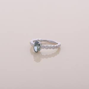 Lab Grown <b>Green</b> Oval Diamond Ring 925 Sterling Sliver Halo Band <b>Jewelry</b> - Product Image 2