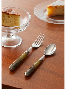 <b>Vintage</b> Flatware Set With Horn Handles High Mirror Polish Stainless Steel <b>Cutlery</b> Elegant Dining Essentials Dishwasher Safe - Product Image 3