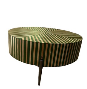 Table en os incrusté de la marque ILAHI, design moderne, détails en agate, rangement, meuble portable pour la maison - Product Image 2