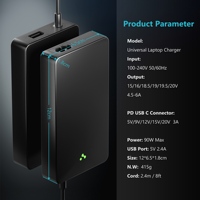 Pengisi Daya Laptop Universal 90W dengan Port USB Pengisian Cepat 19 Tip untuk Hp Dell Toshiba IBM Lenovo Acer Asus Samsung Sony Fujitsu