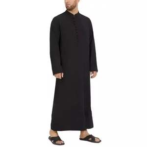 Vêtements islamiques en polyester respirant léger décontracté à manches longues, longueur au sol, col en V, pour la plage - Product Image 5