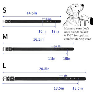 Collares de perro de fábrica directa Collar de perro de cuero de lujo personalizado respetuoso con el medio ambiente Collar de perro de cuero genuino - Product Image 5