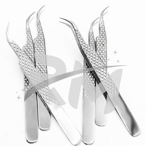 Pince à épiler professionnelle RMI tendance en acier inoxydable pour extensions de cils, pointe fine, courbée, droite, à pointe en fibre, biseautée - Product Image 5