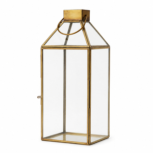 Handmade Gold Metal & Glass Hut Shape Candle <b>Lantern</b> Decorative <b>Hurricane</b> Candle Holder for Wedding Centerpiece On Sale - Product Image 6