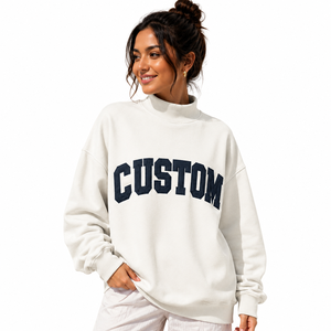 Sweat-shirt à col montant pour femme en coton épais French Terry, uniforme d'équipe personnalisé, fabrication sur mesure, fabricant d'étiquettes privées - Product Image 1