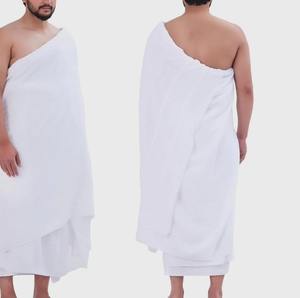 Ensemble Ihram pour hommes en coton doux, respirant, léger, extensible dans quatre directions, séchage rapide, élégant, vintage, été, sans manches, pour Hajj et Omra, OEM - Product Image 4