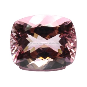 Cojín de color melocotón Rosa morganita corte Rectangular melocotón morganita alta calidad certificada venta al por mayor morganita Rosa suelta OEM - Product Image 2