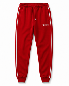 Ensemble de survêtement rouge SINEWY SPORTS, sweat-shirt à col montant entièrement zippé et pantalon, polyester respirant, style sportif d'automne pour adultes - Product Image 5