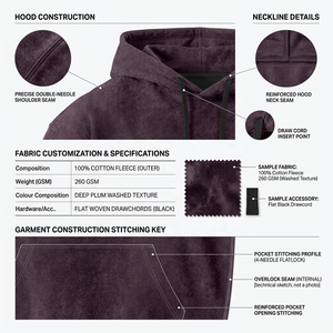 Sudadera con Capucha para Hombre, Lavada al Ácido, 260 GSM, Felpa de Algodón, Hombros Caídos, Bolsillo Canguro, Personalización de Marca - Product Image 2