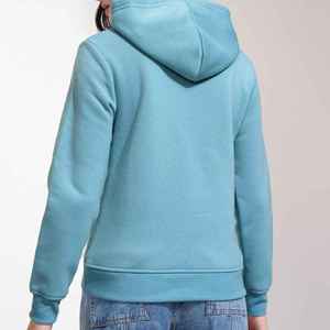Sudadera con Capucha para Mujer, Color Sólido, Tejido de Algodón, Manga Larga, Estilo Casual para Otoño, con Bolsillos - Product Image 5