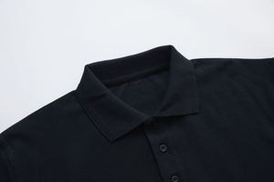 Men's Short Sleeve Cotton Pique Polo Shirt Solid Navy Blue Casual Regular Fit Breathable Knitted Design - Product Image 4