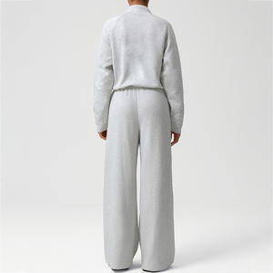 Ensemble deux pièces pour femmes, veste zippée ample et pantalon à jambes larges, pour le sport, le yoga et les activités physiques, idéal pour l'automne - Product Image 4