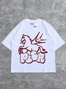 T-shirt graphique en coton surdimensionné personnalisé pour homme, style streetwear vintage, coupe ample, imprimé, lourd, tendance, OEM ODM - Product Image 1