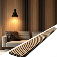 Panneau acoustique à lamelles en placage MDF PET Akupanel, panneau mural absorbant le son, panneau acoustique décoratif multi-scènes pour l'intérieur
