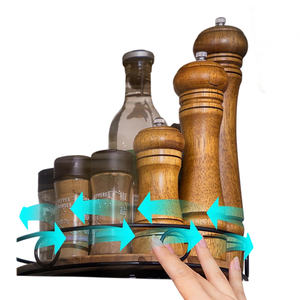 Bandeja de Servir de Madera Aaliyan Impex AI-WT-66 con Borde Metálico, Organizador Multifuncional para Especias, Esenciales de Cocina, Estilo Moderno Rústico - Product Image 6
