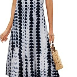 Women's Spring Summer Halter <b>Neck</b> Floral Printed Sleeveless A-Line Sexy Casual Breathable Midi Dresses for Fashion - Product Image 4